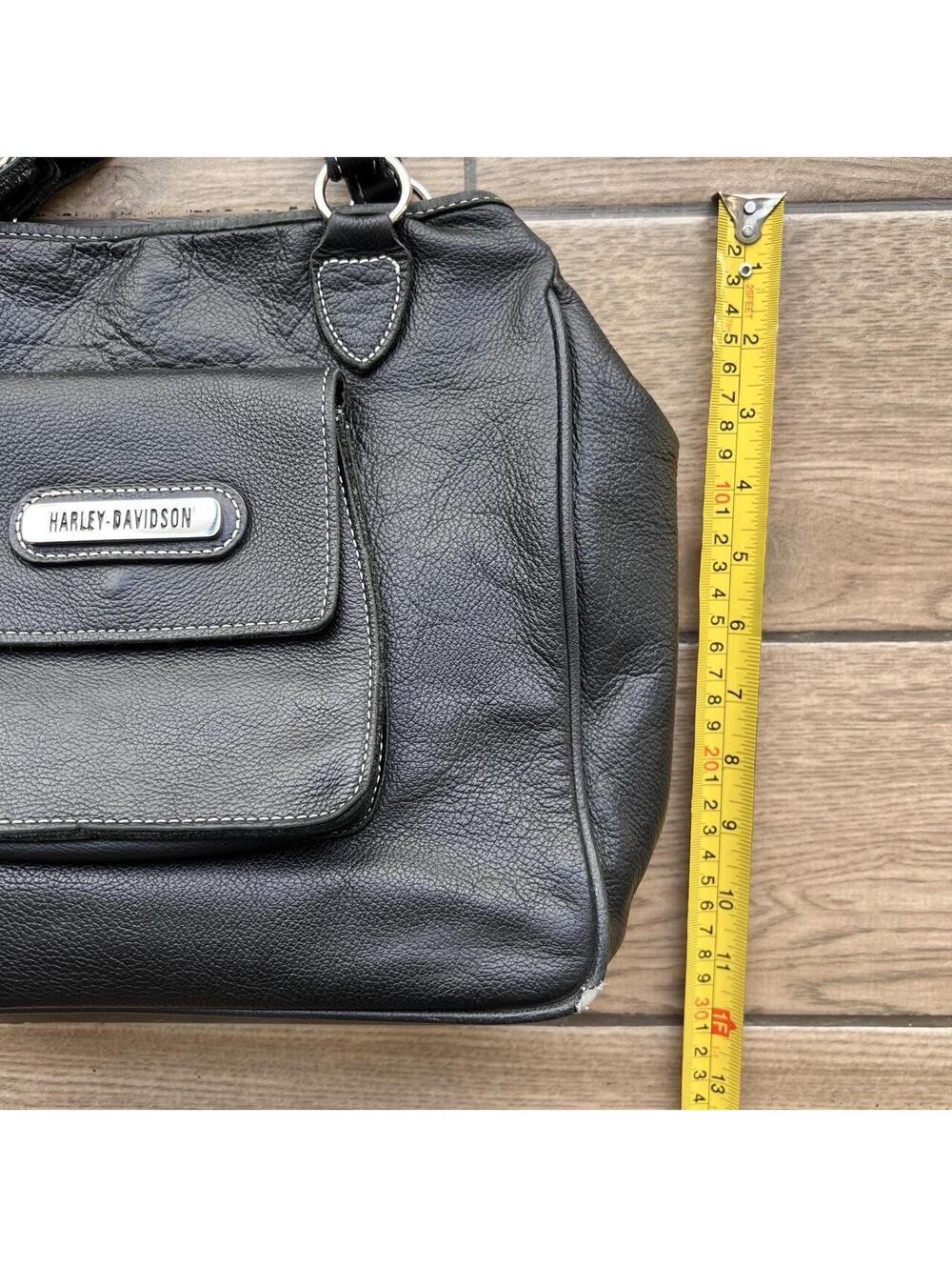 Y2K Black Harley Davidson Grunge Leather Shoulder Bag - Picture 8 of 8